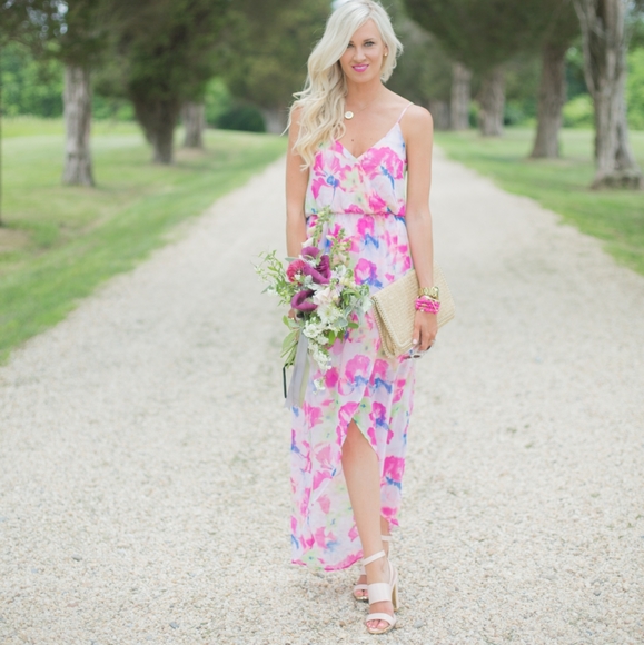 Floral Chiffon Maxi Dress - Picture 2 of 4